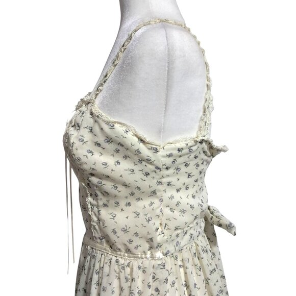 Vintage 70s Gunne Sax By Jessica San Francisco Floral Maxi Dress *READ* With Lac - Picture 7 of 15